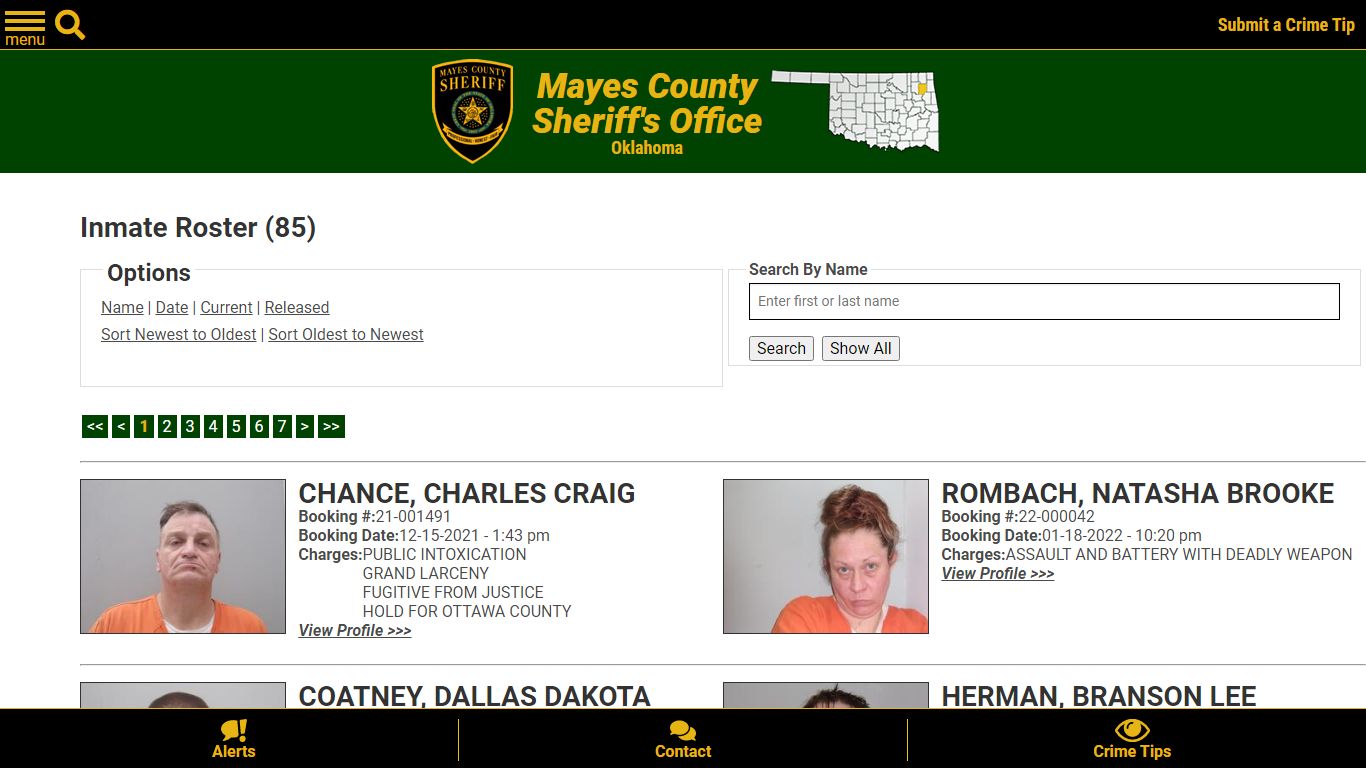 Inmate Roster - Current Inmates Booking Date Ascending - Mayes County ...