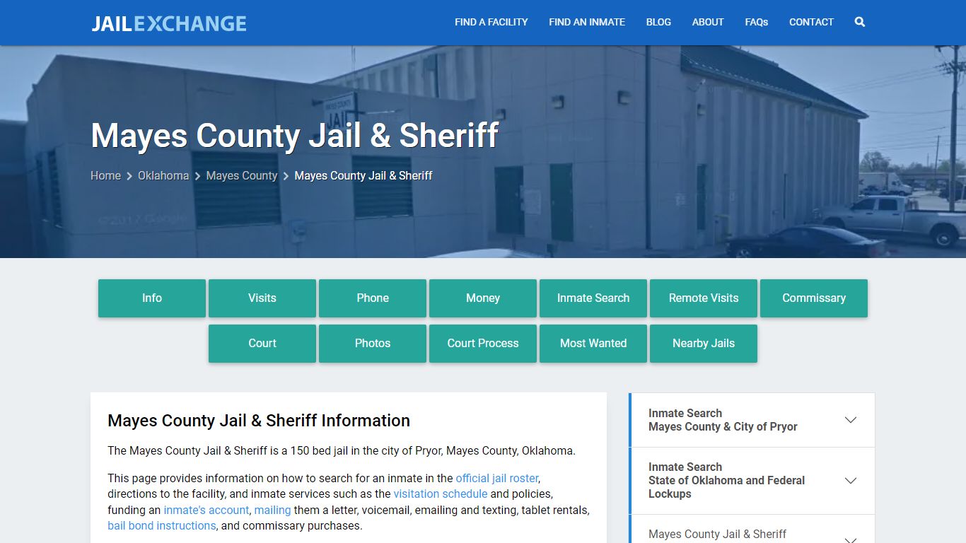 Mayes County Jail & Sheriff, OK Inmate Search, Information